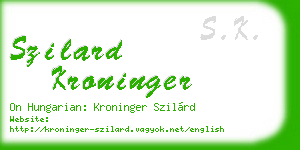szilard kroninger business card