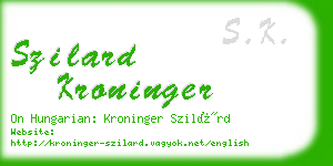 szilard kroninger business card